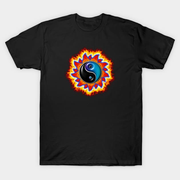 yin yang sun T-Shirt by DrewskiDesignz